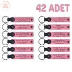 MiaWiki Bebek Partisi İçin İsimli Anı Anahtarlık 42'li Set, 42'li Set, MH-KAN8576X42, Pembe, üniseks-bebek