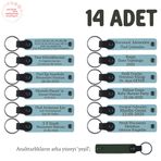 MiaWiki Bebek Ziyaretine Hediyelik Anahtarlık 14'lü Set, Standart, MH-KAN8531X14, Gök Mavi & Yeşil, üniseks-bebek