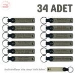 MiaWiki Bebeklere Özel İsim Yazılı Anahtarlık 34'lü, 34'lü Set, MH-KAN8513X34, Kül Gri & Sütlü Kahve, üniseks-bebek