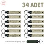 MiaWiki Bebeklere Özel İsim Yazılı Anahtarlık 34'lü, 34'lü Set, MH-KAN8538X34, Sütlü Kahve & Yeşil, üniseks-bebek