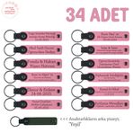 MiaWiki Bebeklere Özel İsim Yazılı Anahtarlık 34'lü Set, Standart, MH-KAN8581X34, Pembe & Yeşil, üniseks-bebek