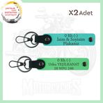 MiaWiki Biker Stiline Özel İsim Plaka Kan Grubu Anahtarlık, Standart, MH-KAN-MT-4560x2, Turkuaz-Fıstık Yeşil, üniseks-yetişkin