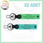 MiaWiki Biker Stiline Özel İsim Plaka Kan Grubu Anahtarlık, Standart, MH-KAN-MT-5160x2, Turkuaz-Fıstık Yeşil, üniseks-yetişkin