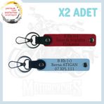 MiaWiki Biker Stiline Özel İsim Plaka Kan Grubu Anahtarlık, Standart, MH-KAN-MT-5278x2, Kırmızı-Gök Mavi, üniseks-yetişkin