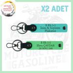 MiaWiki Biker Stiline Özel İsim Plaka Kan Grubu Anahtarlık, Standart, MH-KAN-MT-5360x2, Turkuaz-Fıstık Yeşil, üniseks-yetişkin