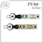 MiaWiki Boks Temalı İsme Özel 2'li Anahtarlık Seti, Standart, MH-KAN-39987x2, beyaz-sütlü kahve, üniseks-yetişkin