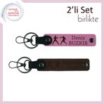 MiaWiki Boks Temalı İsme Özel 2'li Anahtarlık Seti, Standart, MH-KAN-40259x2, pembe-koyu kahve, üniseks-yetişkin