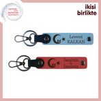 MiaWiki Çocuk Ve Ayyıldız 2'li Anahtarlık Seti, Tek Ebat, MH-KAN-34672x2, gök mavi-nar çiçeği, üniseks-çocuk