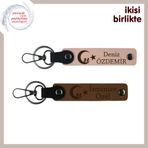 MiaWiki Çocuk ve Ayyıldız Desenli Deri Anahtarlık Seti, Standart, MH-KAN-34877x2, yavru ağzı-açık kahve, üniseks-yetişkin