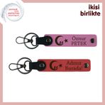 MiaWiki Çocuk ve Ayyıldız Desenli İsimli Anahtarlık, Tek Ebat, MH-KAN-34798x2, pembe-nar çiçeği, üniseks-yetişkin