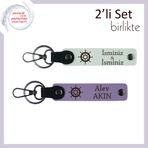 MiaWiki Deniz Yolculuğu Kişisel Deri Anahtarlık Seti, Standart, MH-KAN-36439x2, beyaz-mor menekşe, üniseks-yetişkin