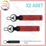 MiaWiki Deri 2'li Anahtarlık Motor Severlere Hediye, Standart, MH-KAN-MT-10019x2, Nar Çiçeği-yeşil, üniseks-yetişkin