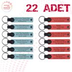 MiaWiki Deri Anahtarlık Kişiselleştirilebilir 22'li Set, Küçük Boy, MH-KAN9068X22, Gök Mavi & Nar Çiçeği, üniseks-yetişkin