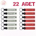 MiaWiki Deri Anahtarlık Kişiselleştirilebilir 22'li Set, Standart, MH-KAN9045X22, Beyaz & Nar Çiçeği, üniseks-yetişkin