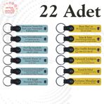 MiaWiki Deri Anahtarlık Kişiselleştirilebilir 22'li Set, Standart, MH-KAN9071X22, Gök Mavi & Sarı, üniseks-yetişkin