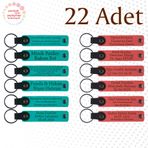 MiaWiki Deri Anahtarlık Kişiselleştirilebilir 22'li Set, Standart, MH-KAN9078X22, Koyu Turkuaz & Nar Çiçeği, üniseks-yetişkin