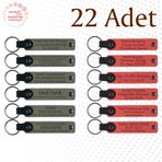 MiaWiki Deri Anahtarlık Kişiselleştirilebilir 22'li Set, Standart, MH-KAN9087X22, Kül Gri & Nar Çiçeği, üniseks-yetişkin