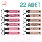 MiaWiki Deri Anahtarlık Kişiselleştirilebilir 22'li Set, Tek Ebat, MH-KAN9125X22, Pembe & Pudra, üniseks-yetişkin
