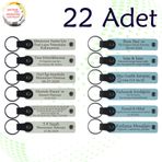 MiaWiki Deri Anahtarlık Mor Menekşe Lacivert 22'li Set, Standart, MH-KAN9040X22, Beyaz & Gök Mavi, üniseks-yetişkin