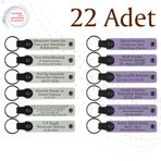 MiaWiki Deri Anahtarlık Mor Menekşe Lacivert 22'li Set, Standart, MH-KAN9044X22, Beyaz & Mor Menekşe, üniseks-yetişkin