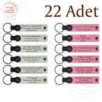 MiaWiki Deri Anahtarlık Mor Menekşe Lacivert 22'li Set, Standart, MH-KAN9046X22, Beyaz & Pembe, üniseks-yetişkin