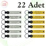MiaWiki Deri Anahtarlık Mor Menekşe Lacivert 22'li Set, Standart, MH-KAN9048X22, Beyaz & Sarı, üniseks-yetişkin