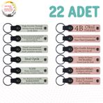 MiaWiki Deri Anahtarlık Mor Menekşe Lacivert 22'li Set, Standart, MH-KAN9051X22, Beyaz & Yavru Ağzı, üniseks-yetişkin