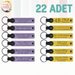 MiaWiki Deri Anahtarlık Mor Menekşe Lacivert 22'li Set, Standart, MH-KAN9115X22, Mor Menekşe & Sarı, üniseks-yetişkin