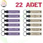 MiaWiki Deri Anahtarlık Mor Menekşe Lacivert 22'li Set, Tek Ebat, MH-KAN9116X22, Mor Menekşe & Sütlü Kahve, üniseks-yetişkin