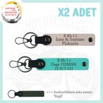 MiaWiki Deri Anahtarlık Motorcu İsim Plaka Kan Grubu, Standart, MH-KAN-MT-9098x2, Pudra-Turkuaz-yeşil, üniseks-yetişkin