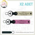 MiaWiki Deri Anahtarlık Motorcu Özel İsim Plaka Kan, Standart, MH-KAN-MT-9034x2, Pembe-Sütlü Kahve-lacivert, üniseks-yetişkin