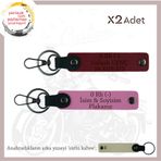 MiaWiki Deri Anahtarlık Motorcuya Özel İsim Plaka Kan, Standart, MH-KAN-MT-11023x2, Pembe-Bordo-sütlü kahve, üniseks-yetişkin