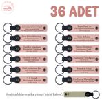 MiaWiki Deri Anahtarlık Pudra & Sütlü Kahve 36'lı Set, Standart, MH-KAN8586X36, Pudra & Sütlü Kahve, üniseks-yetişkin