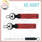 MiaWiki Deri Motor Severlere Özel İsim Plaka Anahtarlık, Standart, MH-KAN-MT-9987x2, Nar Çiçeği-siyah, üniseks-yetişkin