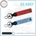 MiaWiki Deri Plaka & İsimli 2'li Anahtarlık Takımı, Standart, MH-KAN-MT-11942x2, Nar Çiçeği-Gök Mavi-lacivert, üniseks-yetişkin
