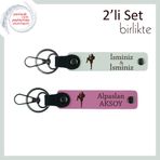 MiaWiki Dövüş Figürlü İsim Yazılabilir Anahtarlık, Standart, MH-KAN-38911x2, beyaz-pembe, kız-çocuk