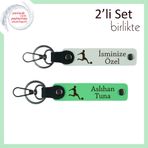 MiaWiki Erkek Kardeşe Kalıcı İsimli Deri Anahtarlık, Standart, MH-KAN-39328x2, beyaz-fıstık yeşil, üniseks-yetişkin