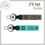MiaWiki Erkek Tarzı Kaplan Temalı Anahtarlık Set, Standart, MH-KAN-38375x2, kül gri-turkuaz, üniseks-yetişkin