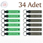 MiaWiki Firma İsmi Yazılı Deri Anahtarlık 34'lü Set, Standart, MH-KAN9054X34, Fıstık Yeşili & Kül Gri, üniseks-yetişkin