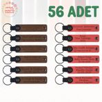 MiaWiki Firmaya Özel Deri Anahtarlık 56'lı Set, Standart, MH-KAN9018X56, Açık Kahve & Nar Çiçeği, üniseks-yetişkin