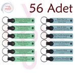 MiaWiki Firmaya Özel Deri Anahtarlık 56'lı Set, Standart, MH-KAN9027X56, Açık Yeşil & Gök Mavi, üniseks-yetişkin