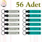 MiaWiki Firmaya Özel Deri Anahtarlık 56'lı Set, Standart, MH-KAN9041X56, Beyaz & Koyu Turkuaz, üniseks-yetişkin