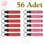 MiaWiki Firmaya Özel Deri Anahtarlık 56'lı Set, Standart, MH-KAN9119X56, Nar Çiçeği & Pembe, üniseks-yetişkin