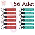 MiaWiki Firmaya Özel Deri Anahtarlık 56'lı Set, Standart, MH-KAN9123X56, Nar Çiçeği & Turkuaz, üniseks-yetişkin
