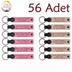 MiaWiki Firmaya Özel Deri Anahtarlık 56'lı Set, Standart, MH-KAN9125X56, Pembe & Pudra, üniseks-yetişkin
