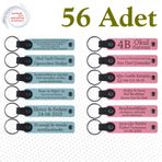 MiaWiki Firmaya Özel Deri Anahtarlık Seti 56'lı, Standart, MH-KAN9069X56, Gök Mavi & Pembe, üniseks-yetişkin