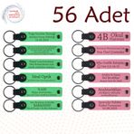 MiaWiki Firmaya Özgü Yazılı Deri Anahtarlık 56'lı Set, Standart, MH-KAN9058X56, Fıstık Yeşili & Pembe, üniseks-yetişkin