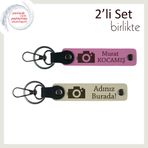 MiaWiki Fotoğraf Makinesi Temalı Anahtarlık Seti, Standart, MH-KAN-39843x2, pembe-sütlü kahve, üniseks-yetişkin
