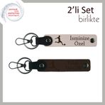MiaWiki Futbol Figürlü 2'li Deri Anahtarlık Seti, Standart, MH-KAN-39528x2, pudra-koyu kahve, erkek