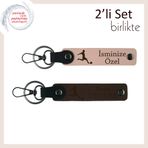 MiaWiki Futbol Figürlü İsme Özel 2'li Anahtarlık Seti, Standart, MH-KAN-39600x2, yavru ağzı-koyu kahve, erkek